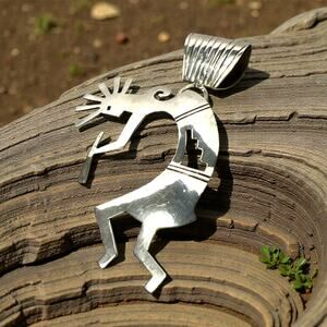 Vintage Southwestern Sterling Silver Kokopelli Signed by Navajo Henry Baca
